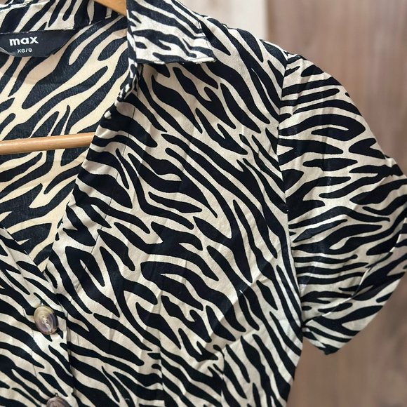 MAX Fashion Zebra Print Shirt Dress Size XS | Look Chic & Wild | Office wear - Picture 6 of 7